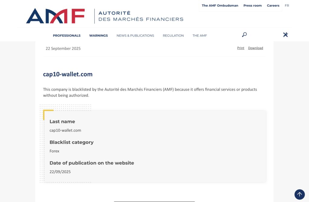 Cap10-wallet.com fake wallet scam warning