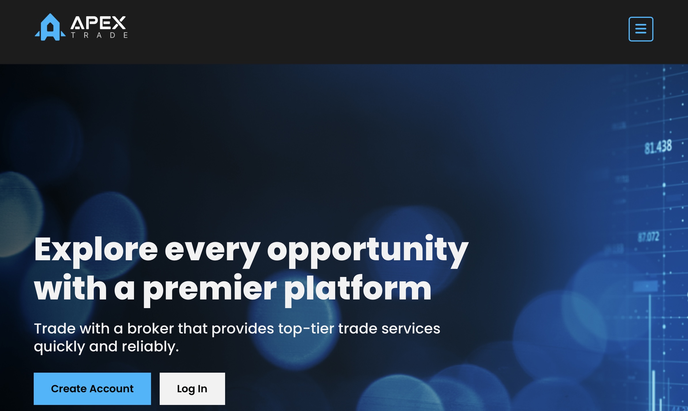 Apex-trade.capital scam broker homepage screenshot