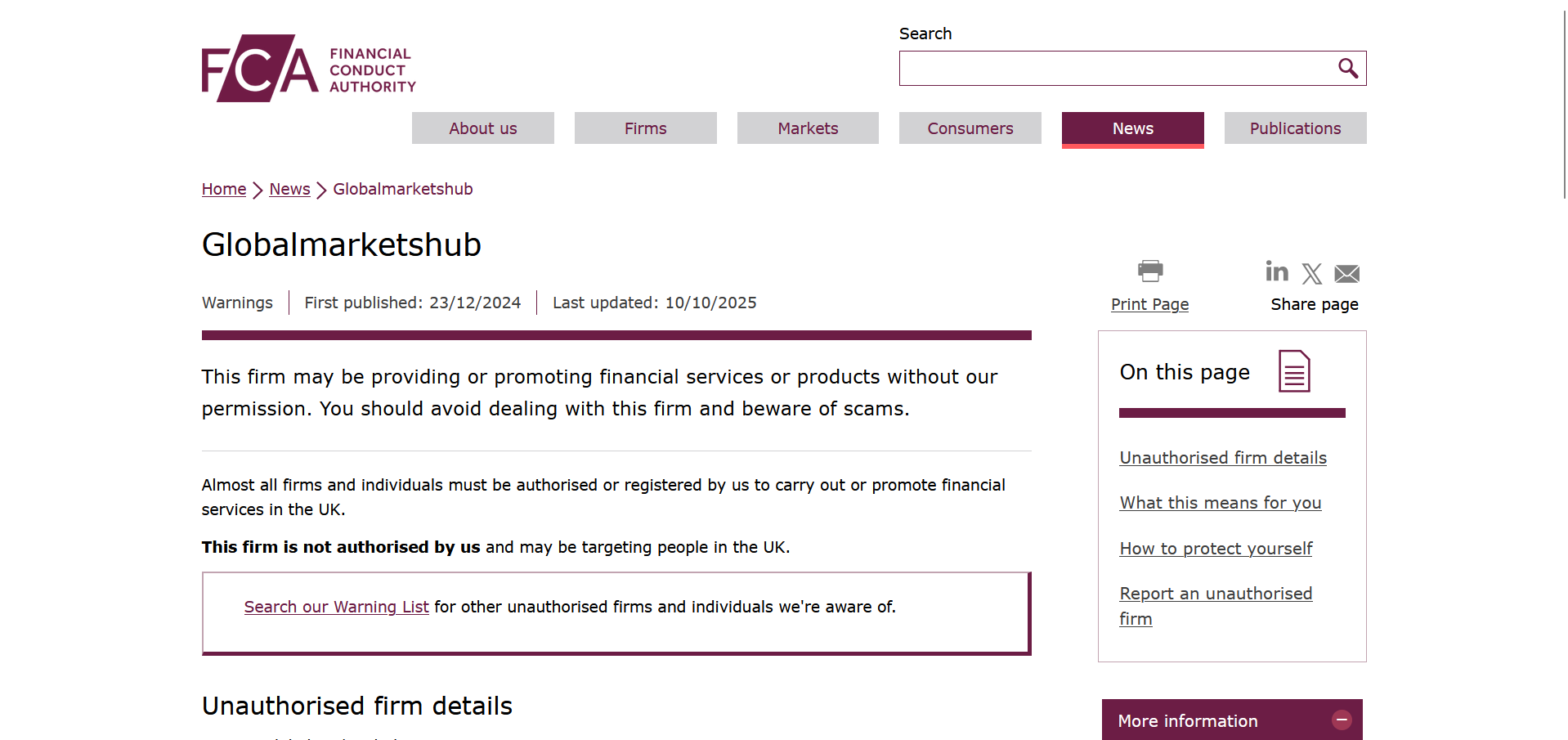 Globalmarketshub scam review