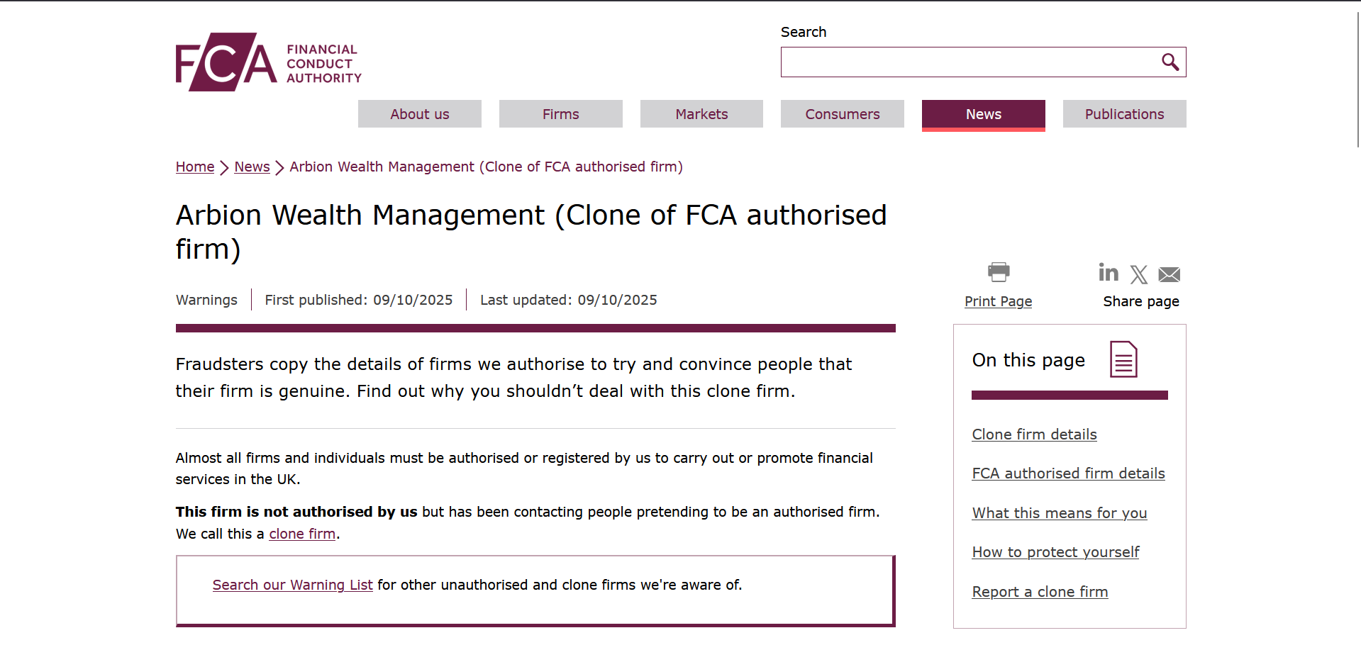 Arbion Wealth Management scam review